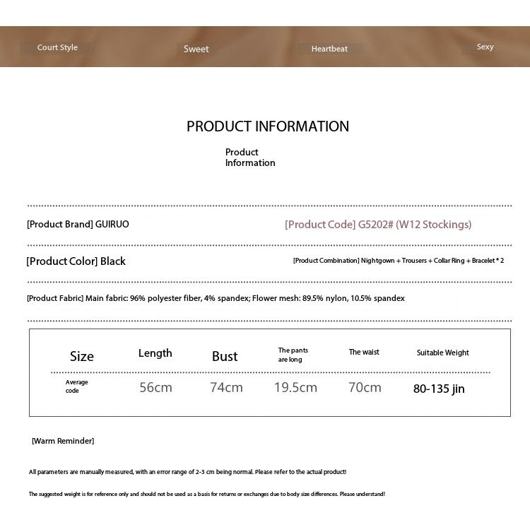 DZ GuiRuo Women’s Cosplay Lingerie Set, Sweet Maid Uniform Sleepwear with Underwire Push-Up Dress G5202