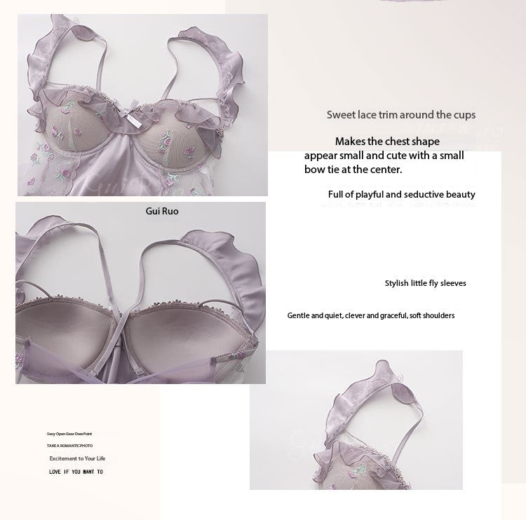 Satin Lingerie Set for Women – Ice Silk Nightdress with Padded Cups & Matching Robe