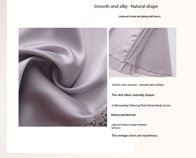 Satin Lingerie Set for Women – Ice Silk Nightdress with Padded Cups & Matching Robe
