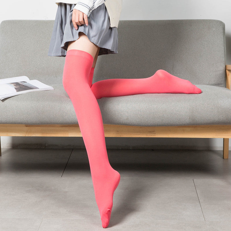 Japanese Velvet Over-the-Knee Socks for Women — Student Thigh High, Long Tube, Autumn Warm Stockings