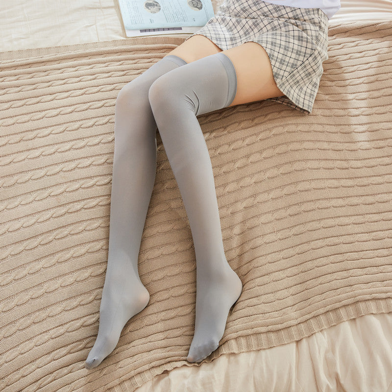 Japanese Velvet Over-the-Knee Socks for Women — Student Thigh High, Long Tube, Autumn Warm Stockings