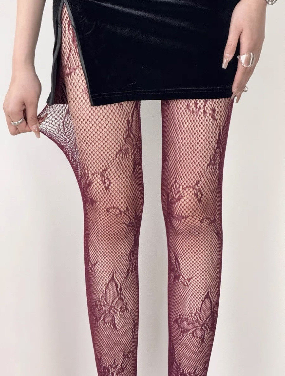 Women’s Fishnet Lace Pantyhose – Butterfly Floral Pattern Tights, Summer Thin Anti-Snag Stockings, Plus Size Sheer Mesh Hosiery